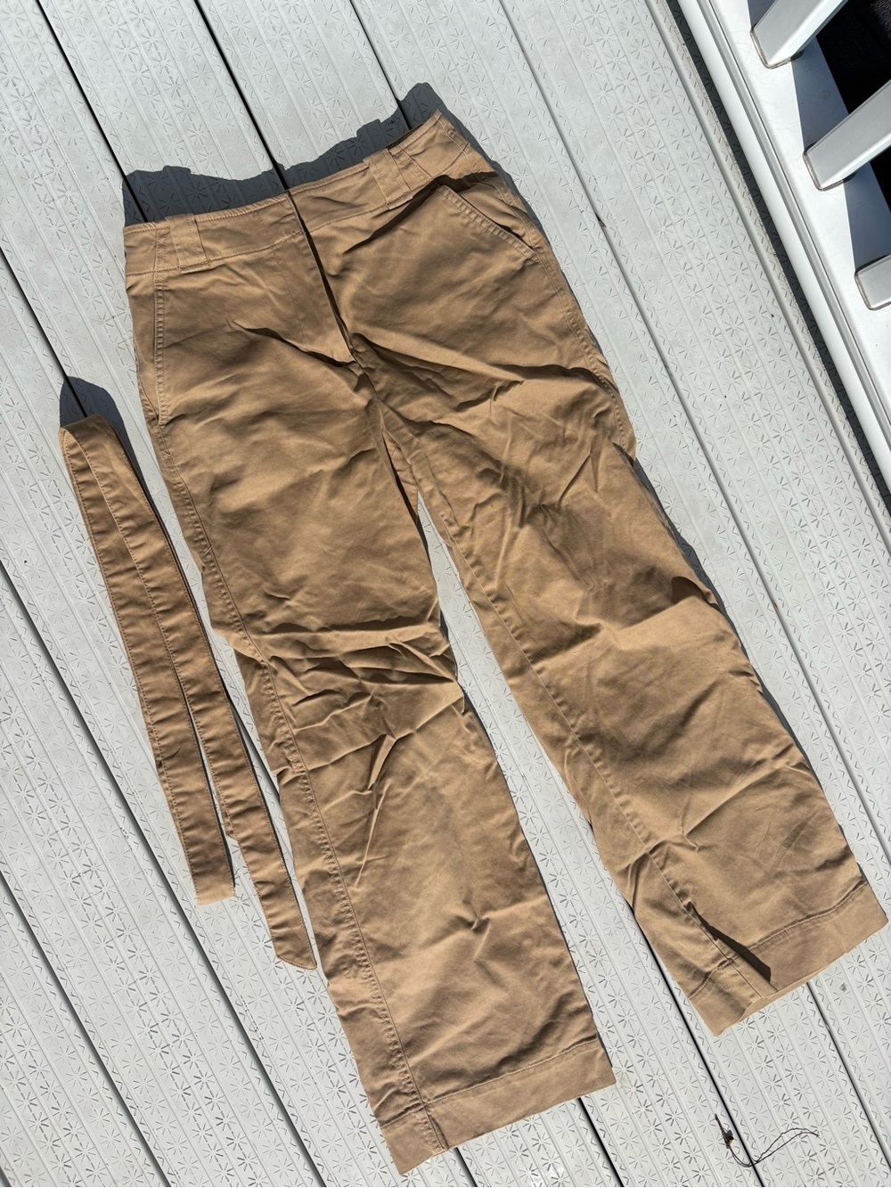 J. Crew Factory women’s Chinos in Tan with Matching Waist Tie